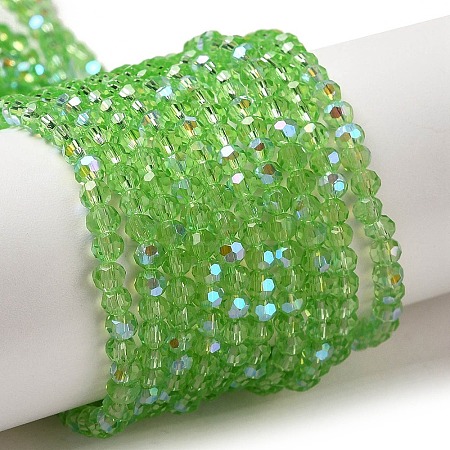Electroplate Transparent Glass Beads Strands EGLA-A035-T3mm-L09-1