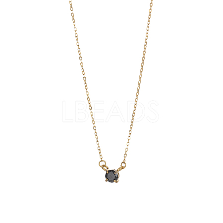 304 Stainless Steel Micro Pave Cubic Zirconia Pendant Necklaces NJEW-OY002-41G-1
