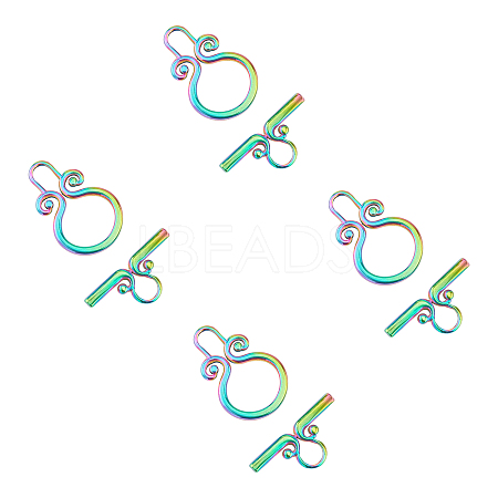 PVD Vacuum Plating 304 Stainless Steel Toggle Clasps STAS-UN0009-83M-1