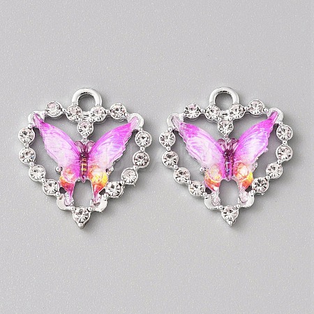 Platinum Alloy Rhinestone Pendants FIND-TAC0008-69P-03-1