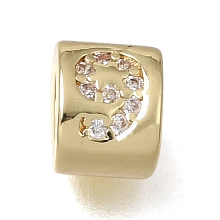 Brass Micro Pave Clear Cubic Zirconia Beads CU-CBAA19F-01G-J-1