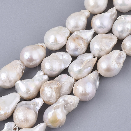 Natural Baroque Pearl Keshi Pearl Beads Strands PEAR-Q015-016-1