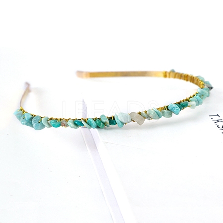 Natural Amazonite Hair Bands PW-WGC1C33-25-1