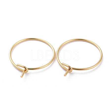 316 Surgical Stainless Steel Hoop Earring Findings STAS-J025-01F-G-A-1