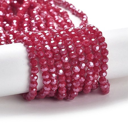 Electroplate Opaque Glass Beads Strands EGLA-A035-P4mm-A16-1