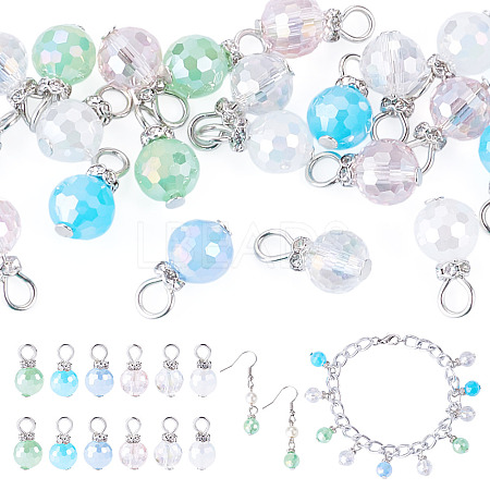 25Pcs Glass Pendants PALLOY-TAC0311-1