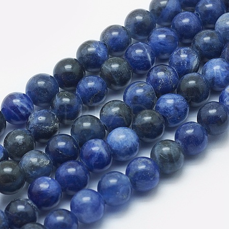 Natural Sodalite Beads Strands G-K287-10-8mm-1