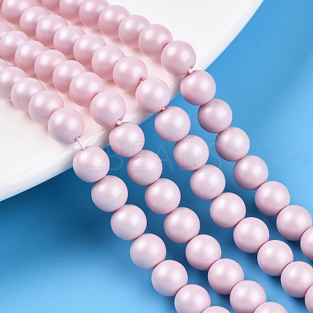 Baking Painted Pearlized Glass Pearl Bead Strands HY-N002-6mm-B04-1