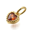 Brass Micro Pave Cubic Zirconia Charms KK-P295-14G-02-2