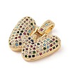 Brass Micro Pave Cubic Zirconia Pendants ZIRC-P121-01G-W-2