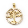 Rack Plating Brass Micro Pave Cubic Zirconia Pendants X-ZIRC-F129-39G-1