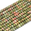 Natural Unakite Beads Strands G-P575-A12-6x4mm-01-2