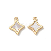 Brass Natural Shell Pendants KK-P355-21G-1