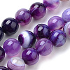 Natural Striped Agate/Banded Agate Beads Strands X-G-S259-04F-8mm-1