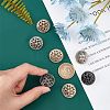 CHGCRAFT 12pcs 3 colors Hollow Alloy 1-Hole Buttons BUTT-CA0001-03-3