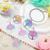 Ion Plating(IP) 201 Stainless Steel Filigree Pendants Locking Stitch Markers HJEW-PH01562-5