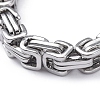Unisex 201 Stainless Steel Byzantine Chain Bracelets BJEW-L637-34B-P-2