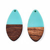 Opaque Resin & Walnut Wood Pendants RESI-N025-032-B03-1