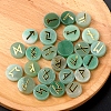 Tumbled Natural Green Aventurine with Carved Rune Words PW-WG60219-06-1