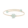 Natural  Green Aventurine Round Beaded Bangle BJEW-JB07840-02-1