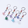 Natural/Synthetic Gemstone Chakra Keychain KEYC-P040-F-1