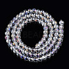 Electroplate Transparent Glass Beads Strands GLAA-T032-T4mm-AB13-3