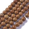 Natural Wood Lace Stone Beads Strands G-I199-17-6mm-2