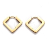 304 Stainless Steel Rhombus Huggie Hoop Earrings STAS-J033-08G-2