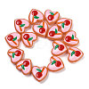 Handmade Heart Lampwork Beads Strands LAMP-P069-04B-05-1