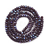 Electroplate Opaque Solid Color Glass Beads Strands EGLA-A044-P2mm-L11-3