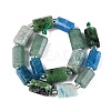 Natural Ruby in Zoisite & Flower Amazonite & Green Aventurine & Apatite Beads Strands G-Q614-01A-03-3