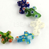 Cross Handmade Millefiori Glass Beads Strands X-LK-R004-31-1
