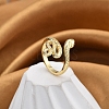 Rack Plating Brass Cuff Finger Rings for Women RJEW-M028-36G-4