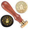 Golden Plated Brass Sealing Wax Stamp Head AJEW-WH0208-933-1