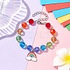 Alloy Enamel Rainbow Charm Bracelets BJEW-JB10231-2