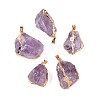 Raw Rough Natural Amethyst Pendants G-T138-174B-1