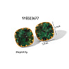 Rhombus Synthetic Turquoise Finger Rings & Earrings Sets VQ5584-1-5