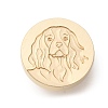 Golden Tone Wax Seal Brass Stamp Heads AJEW-U008-03G-05-1