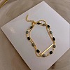 Oval Alloy Enamel Link Multi-strand Bracelets FS-WGF0A33-01-1