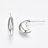 Brass Half Hoop Earrings KK-R117-035P-NF-3