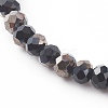 Electroplate Faceted Round Glass Beaded Bracelets BJEW-JB06125-03-3