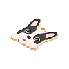 Animal Puppy Alloy Enamel Pendants FIND-V001-03G-02-2