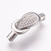 304 Stainless Steel Magnetic Clasps with Glue-in Ends STAS-L189-09P-1