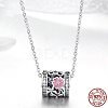 925 Sterling Silver Cubic Zirconia Pendant Necklaces NJEW-FF0005-49AS-1