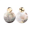 Black Lip Shell Dangle Earrings EJEW-JE03450-2