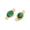 Brass K9 Glass Connector Charms KK-K295-01G-05-2