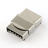 Tarnish Resistant Smooth Surface 201 Stainless Steel Watch Band Clasps STAS-R063-84-2
