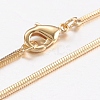 Brass Square Snake Chain Necklaces X-MAK-L009-05G-1