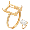 1Pc Adjustable 925 Sterling Silver Rectangle Ring Component STER-BC0003-67G-1