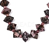 Natural Rhodonite Round & Cone Beaded Necklaces NJEW-N064-03E-3